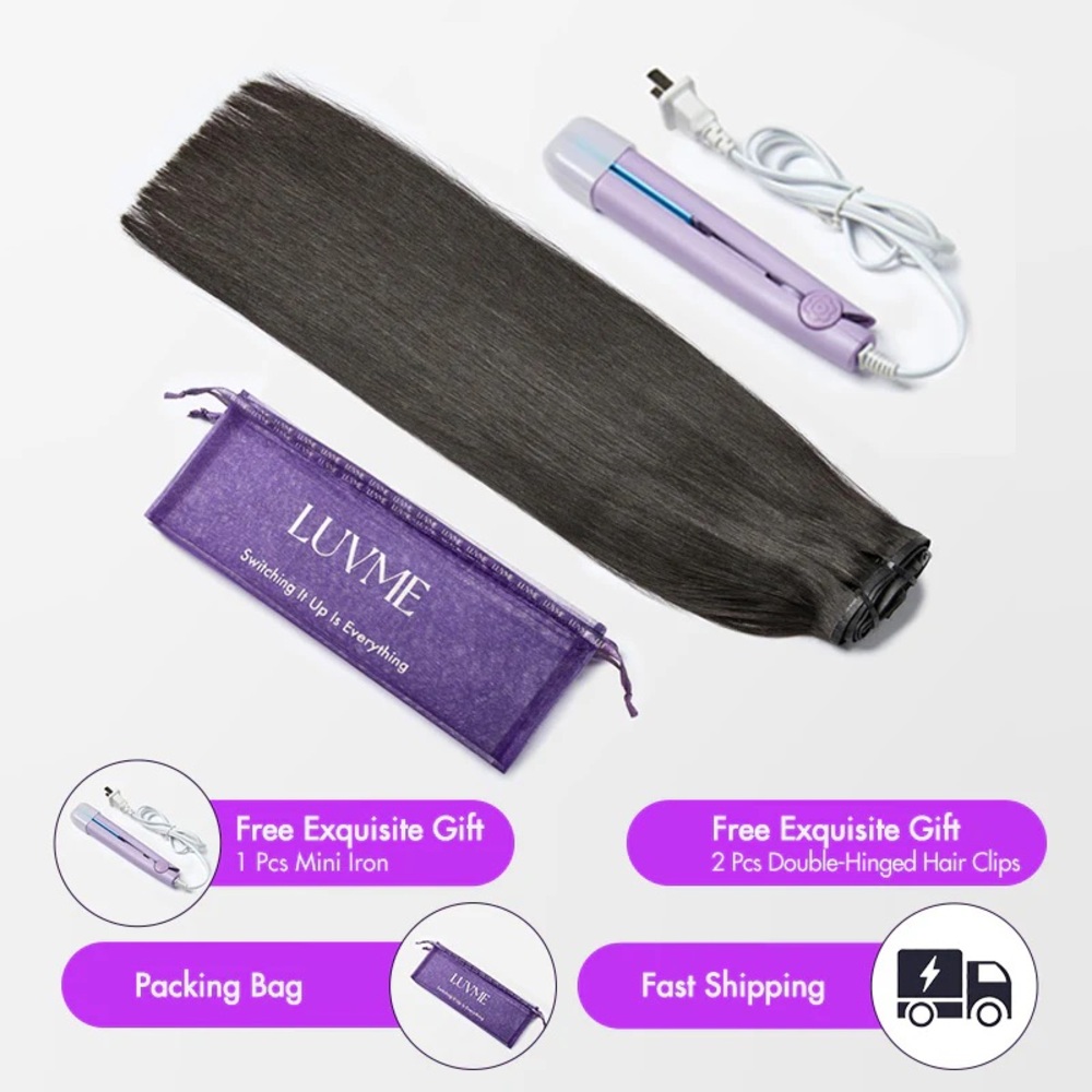 LUVME Hair Seamless Clip ins 7pcs